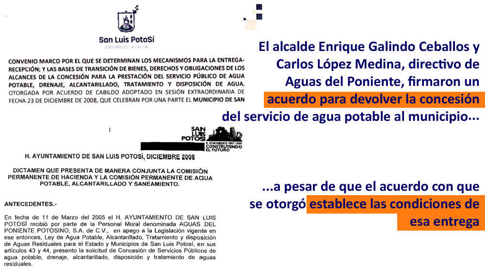 Acuerdo del Agua: la pactada entrega de la concesión de Aguas del Poniente Potosino